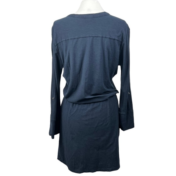 JAMES Perse Standard Button Placket Drawcord Waist Blouson Style Utility Dress - Picture 5 of 8